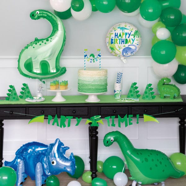 Balloons 18inch Happy Birthday Blue & Green Dinosaur Foil Balloon