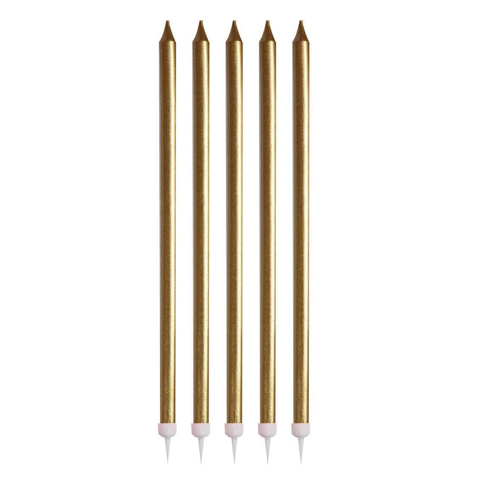 Birthday Candles 24 x Gold Tall Candles