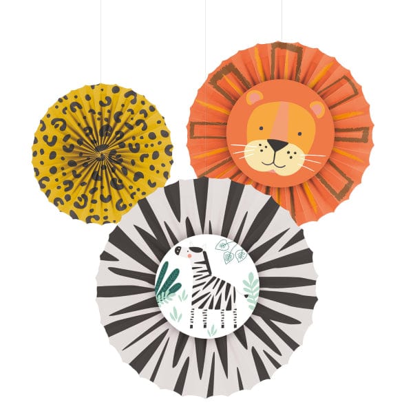 Party & Celebration 3 Pack - Get Wild Safari Animal Paper Fans