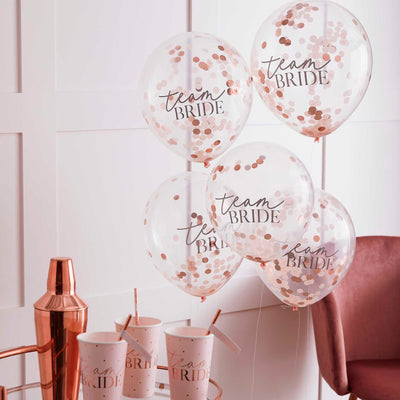 Balloons 5 Confetti Filled Team Bride Hen Party Balloons