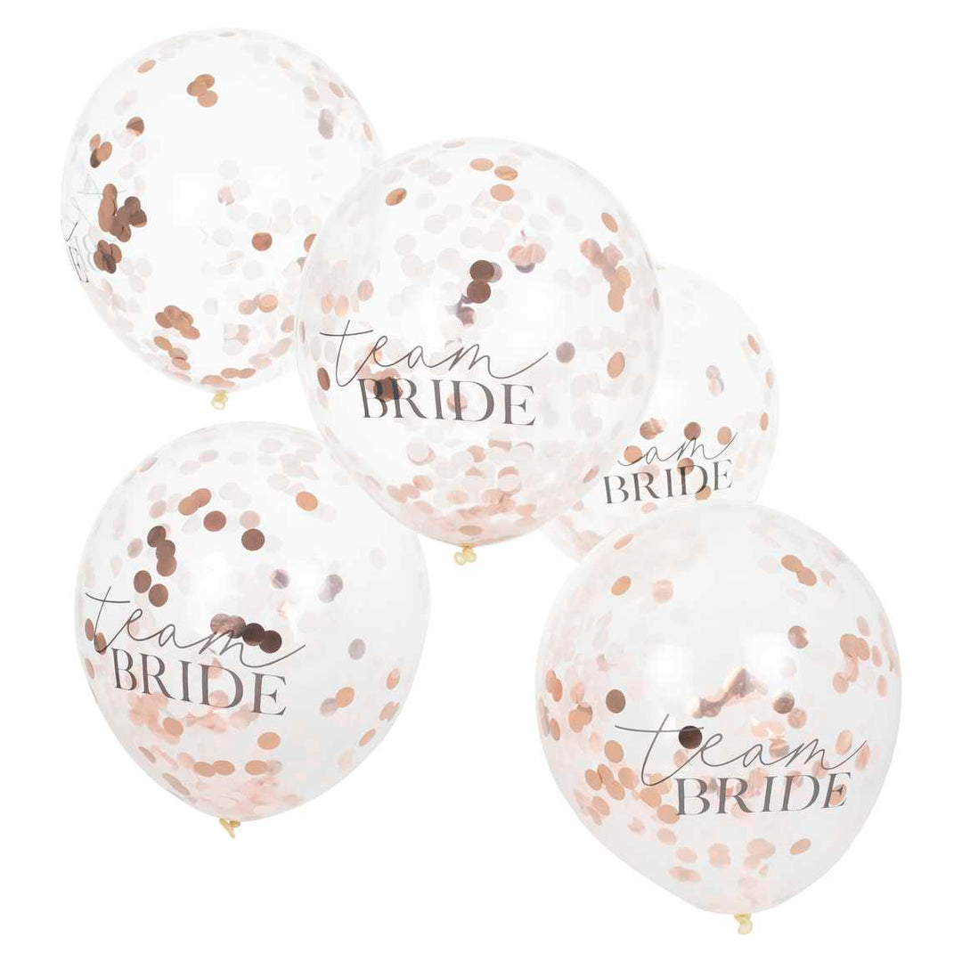 Balloons 5 Confetti Filled Team Bride Hen Party Balloons