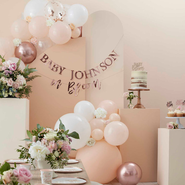 Balloons 5 Rose Gold Baby Shower Confetti Balloons