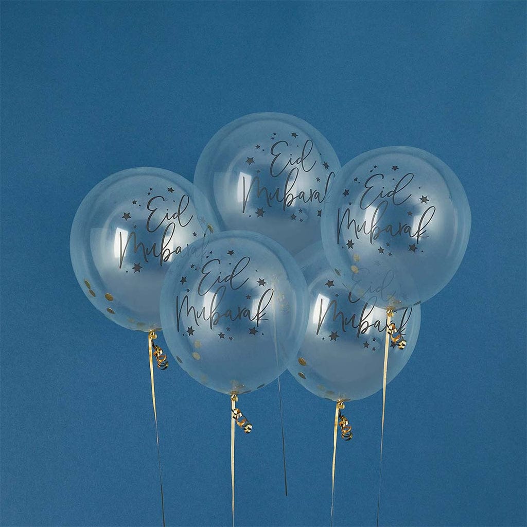 Balloons 5 x Eid Mubarak Confetti Balloons