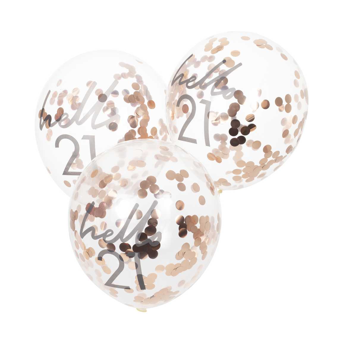 Balloons 5 x Hello 21 Birthday Confetti Balloons