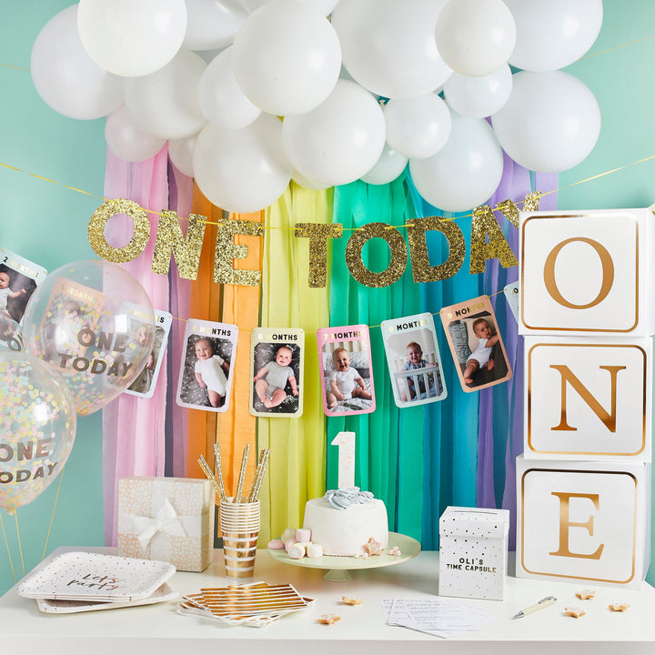 Balloons 5 x 'One Today' Confetti Balloons