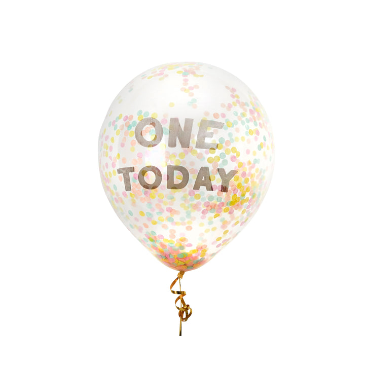 Balloons 5 x 'One Today' Confetti Balloons