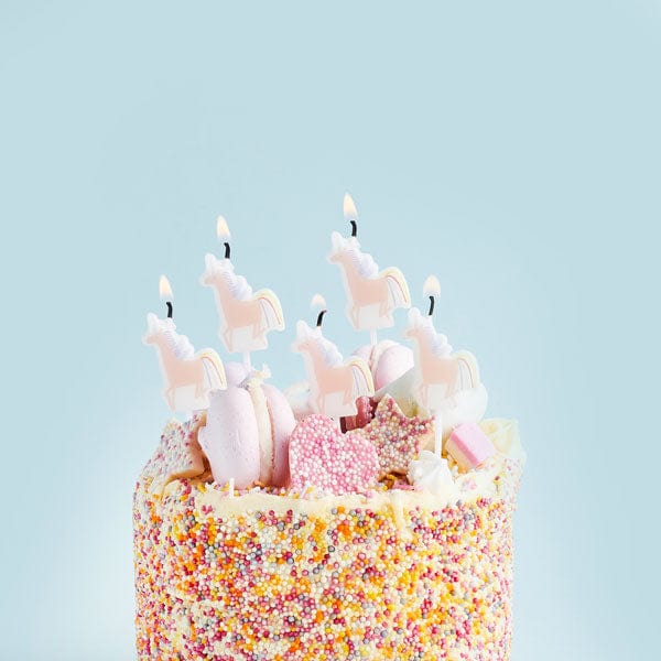 Birthday Candles 5 x Unicorn Birthday Candles