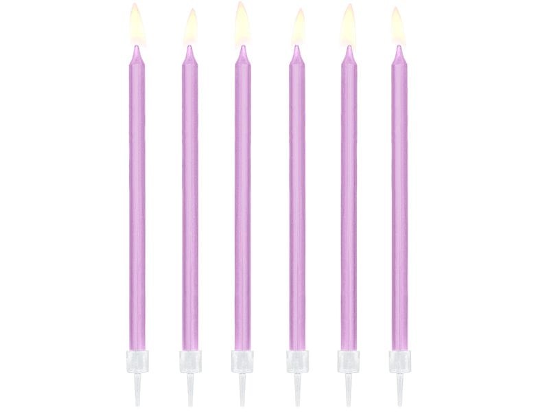Birthday Candles 6 Inch Lilac Tall Candles x 12