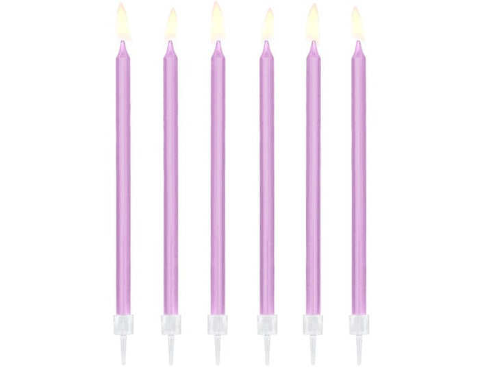 Birthday Candles 6 Inch Lilac Tall Candles x 12