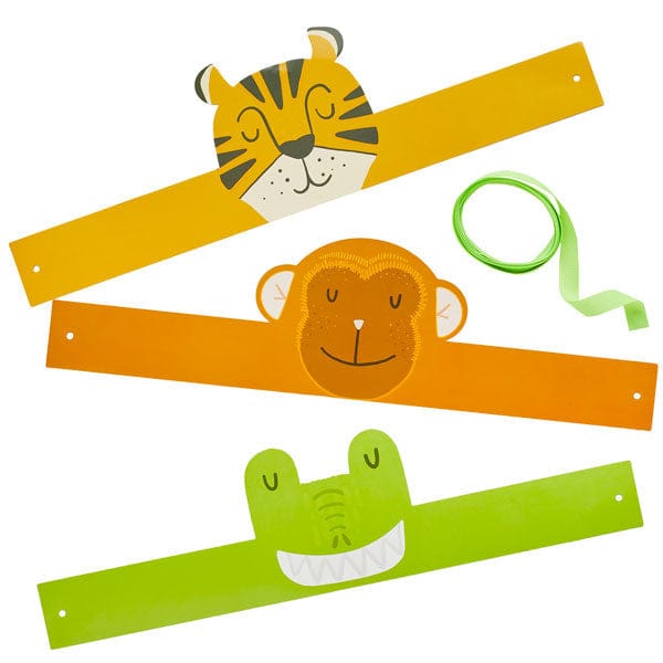 Party Supplies 6 Jungle Animal Headbands