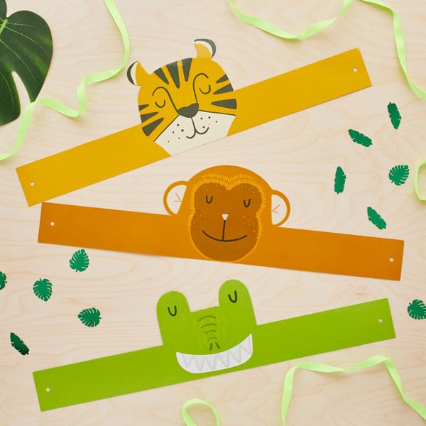 Party Supplies 6 Jungle Animal Headbands