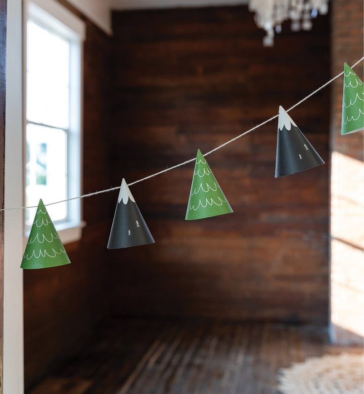 Party Supplies Adventure Mountain and Tree Cone Bunting