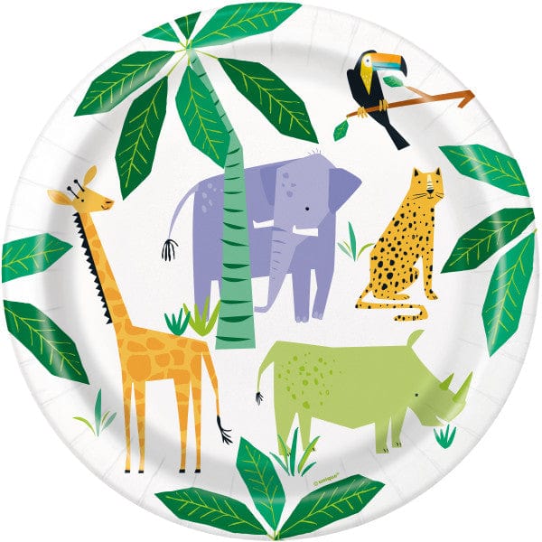 Animal Safari Round 9" Dinner Plates x 8 - Party Supplies