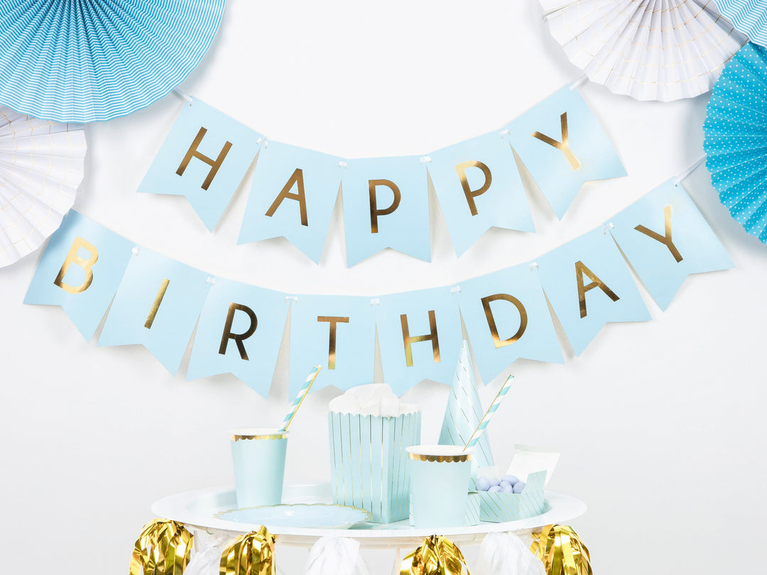 Party & Celebration Baby Blue Happy Birthday Banner