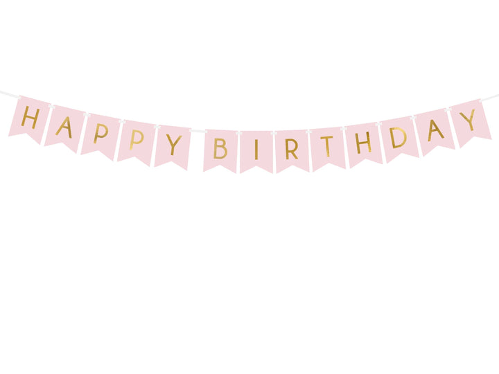 Party & Celebration Baby Pink Happy Birthday Banner