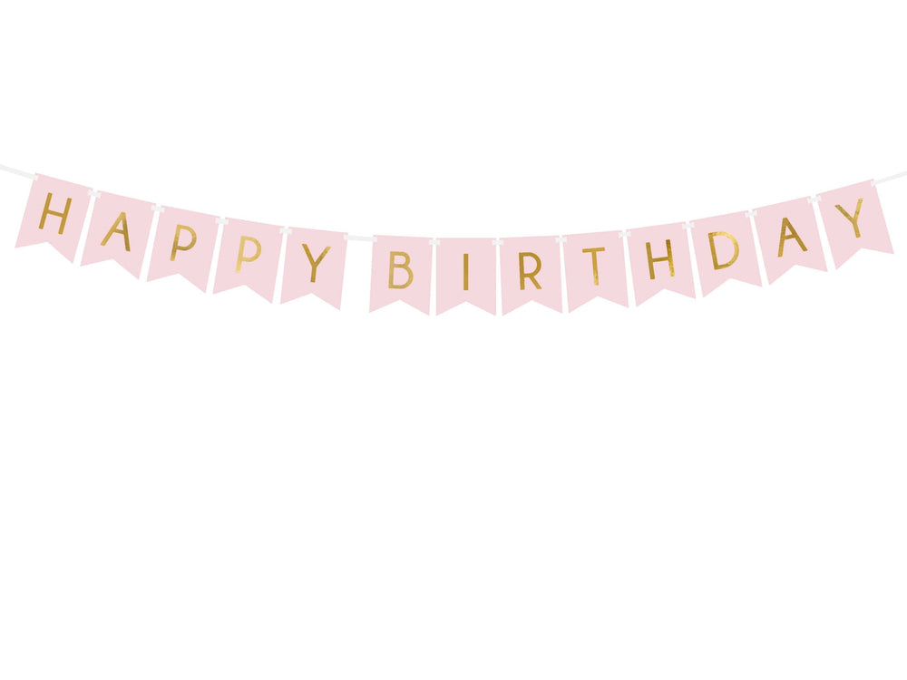 Party & Celebration Baby Pink Happy Birthday Banner