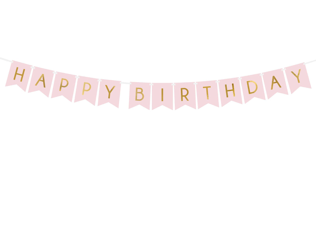 Party & Celebration Baby Pink Happy Birthday Banner