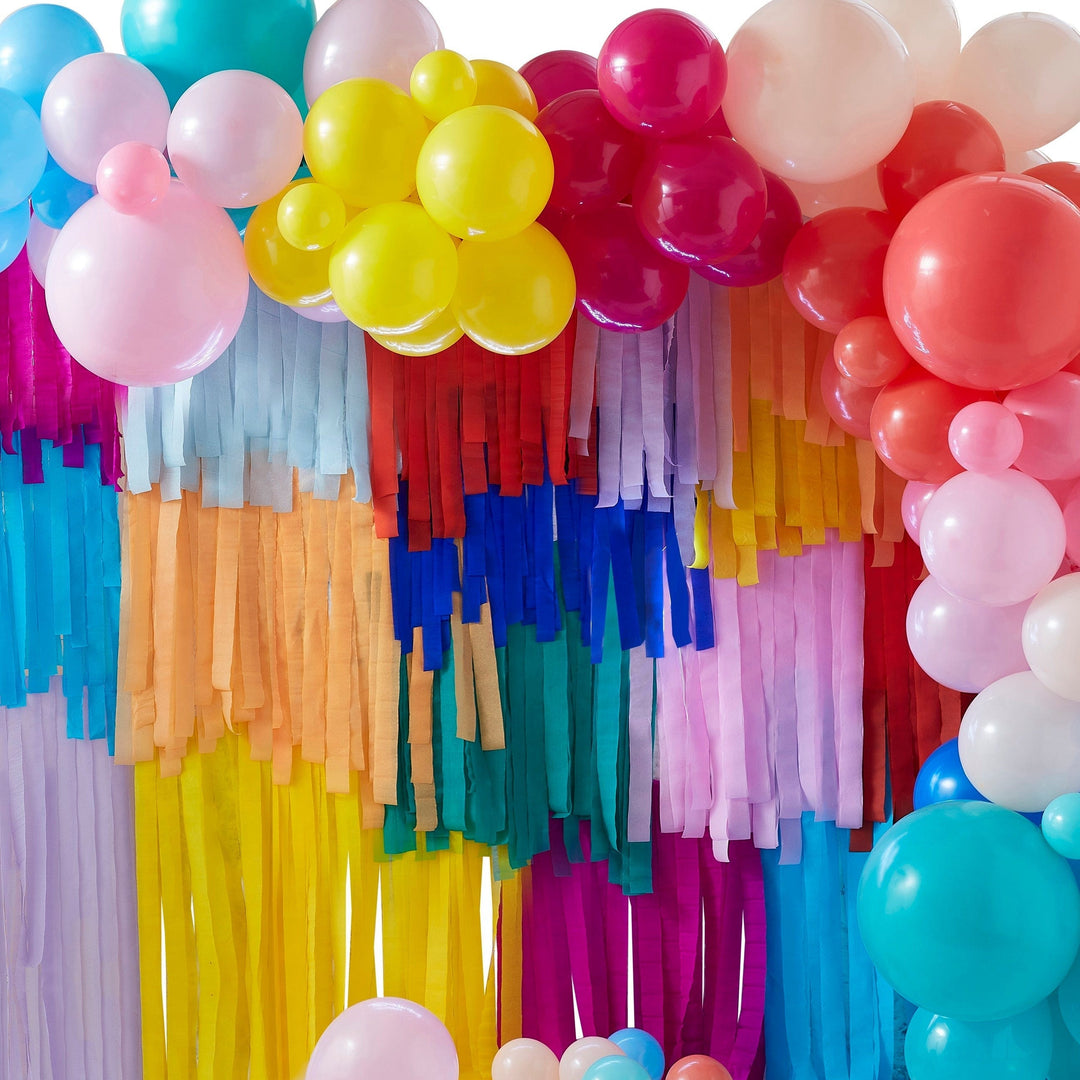 Party Supplies Balloon Garland and Streamer Brights Rainbow Party Backdrop