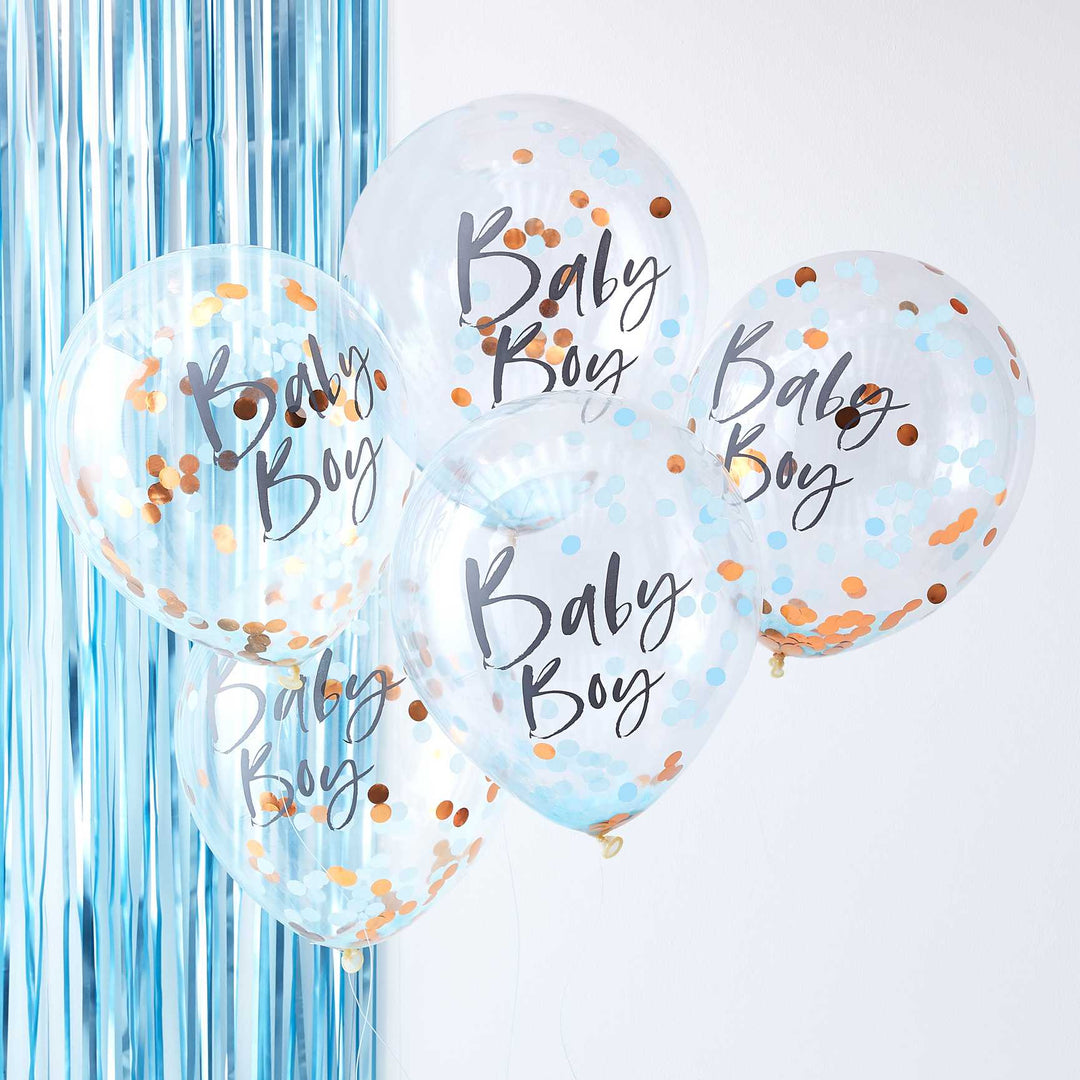 Balloons Blue Baby Boy Baby Shower Confetti Balloons