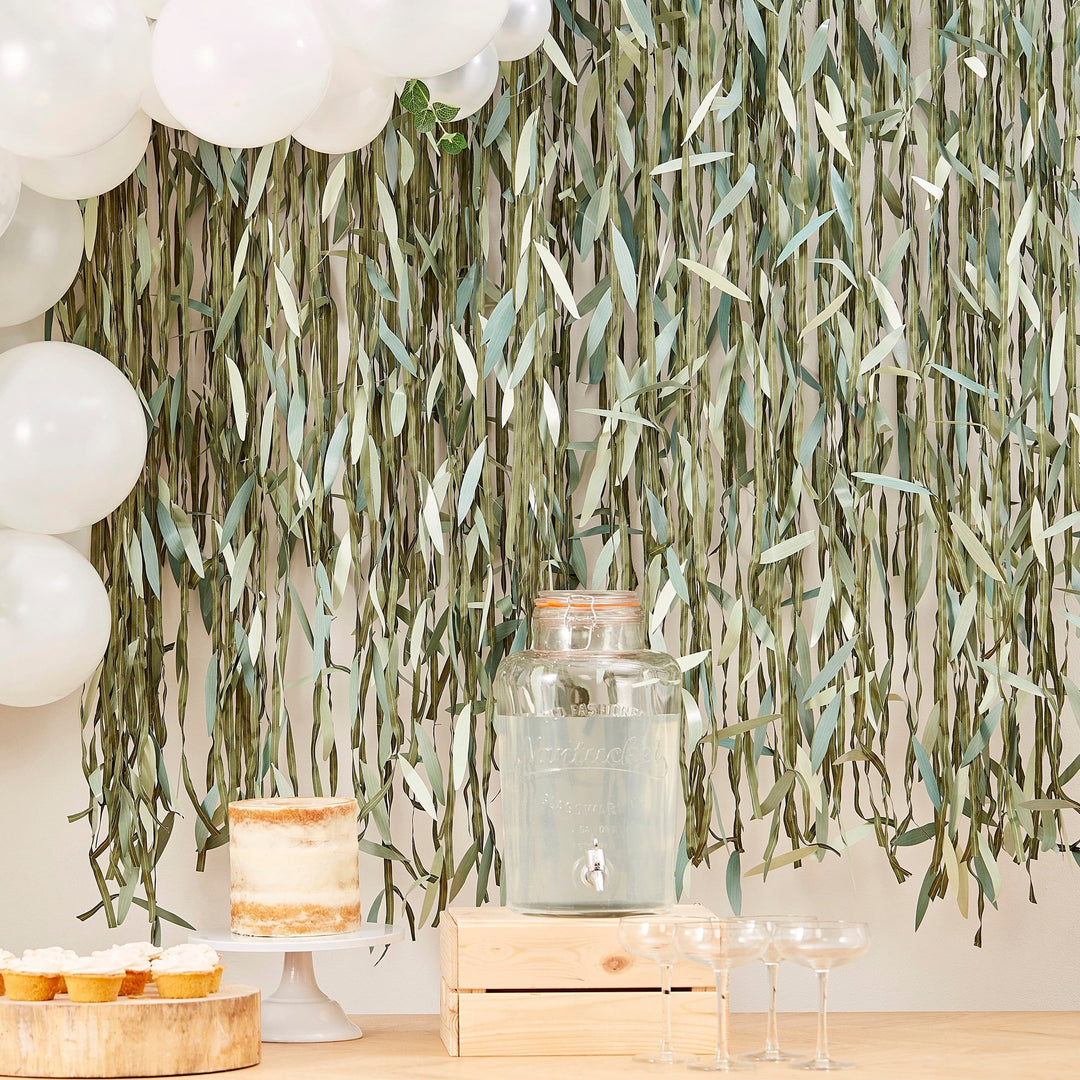 Party Supplies Botanical Leaf Ribbon Baby Shower Backdrop