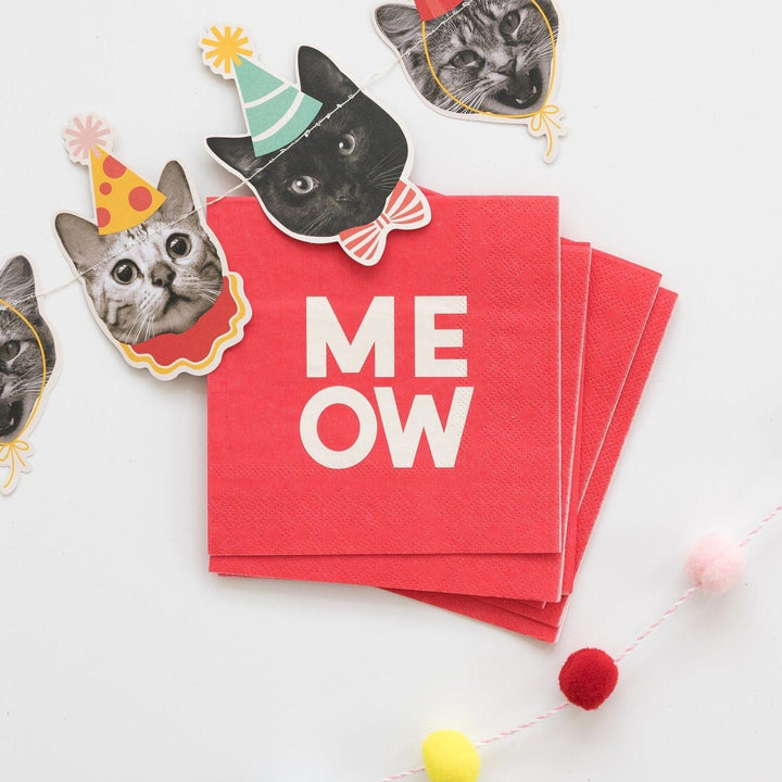 Party Supplies Cat Party MEOW Paper Napkins x 25