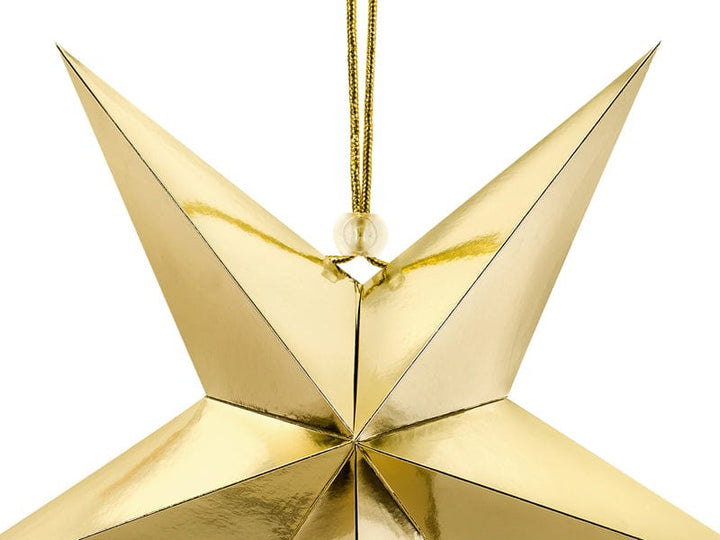 Christmas Decorations - Gold Paper Hanging Stars - 3 sizes available christmas decorations Gold Paper Hanging Stars - 3 sizes available