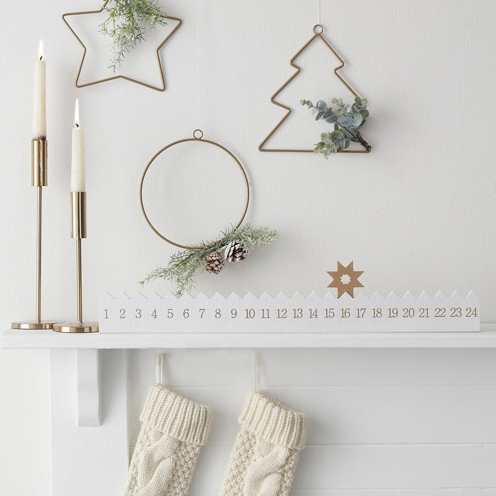 Christmas Decorations - Wooden Star Reusable Advent Calendar Advent Calendars Wooden Star Reusable Christmas Advent Calendar