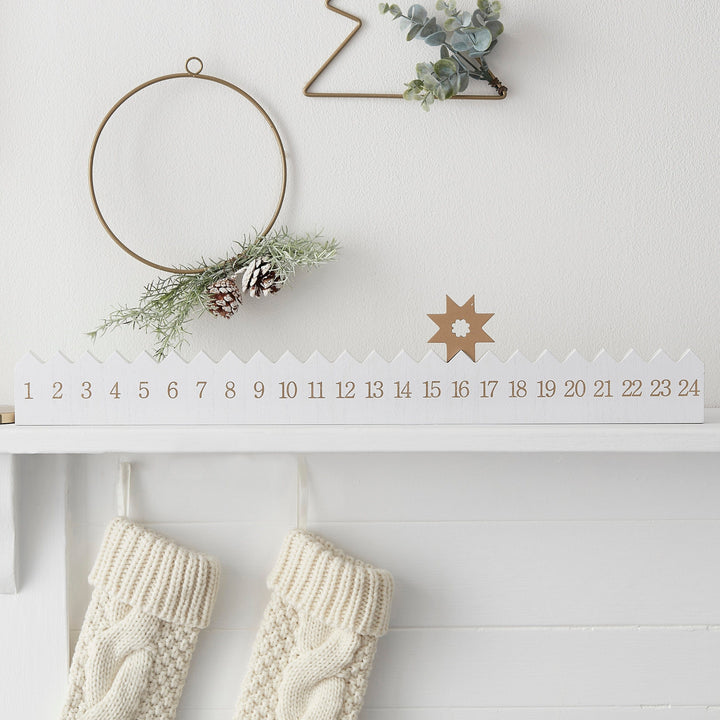 Christmas Decorations - Wooden Star Reusable Advent Calendar Advent Calendars Wooden Star Reusable Christmas Advent Calendar