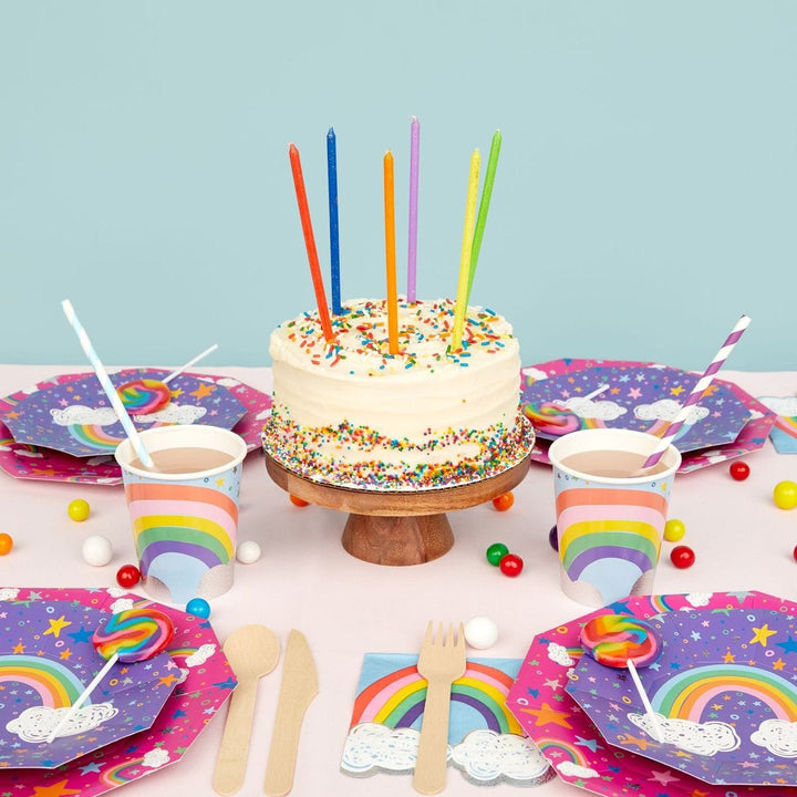 Coterie Party Supplies - Rainbow Glitter Candles x 12 Birthday Candles Rainbow Glitter Candles x 12