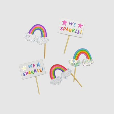 Cake Decorating Supplies Coterie x Sparkella Rainbow Cupcake Toppers x 10