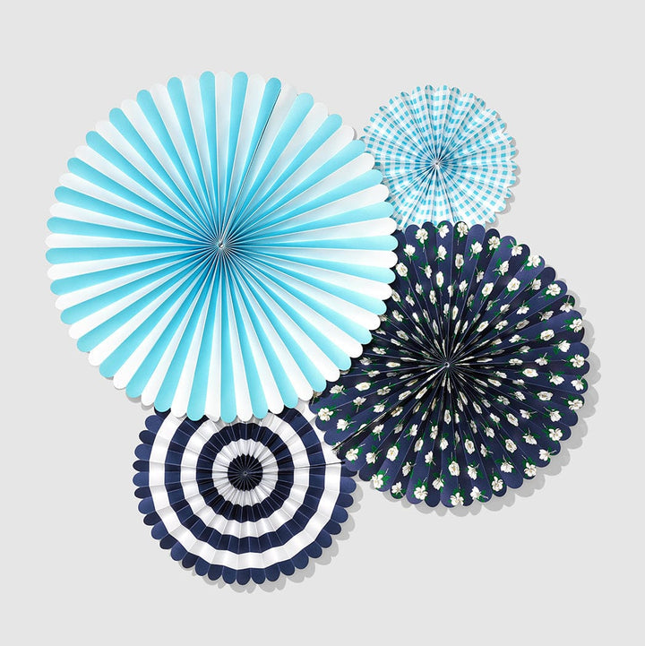 Party Supplies Draper James x Coterie Southern Blues Party Fans