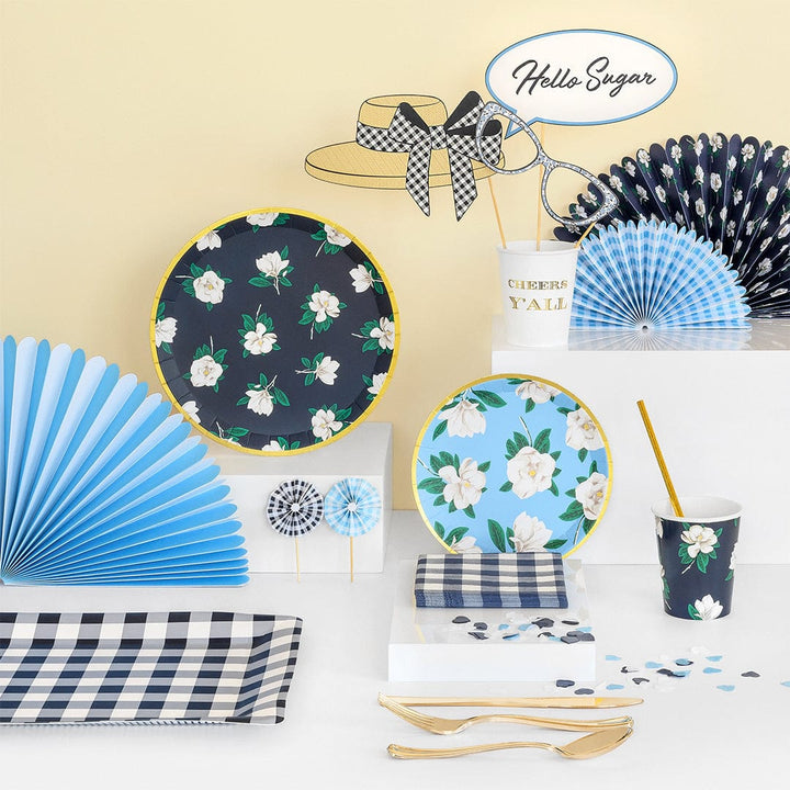 Party Supplies Draper James x Coterie Southern Blues Party Fans