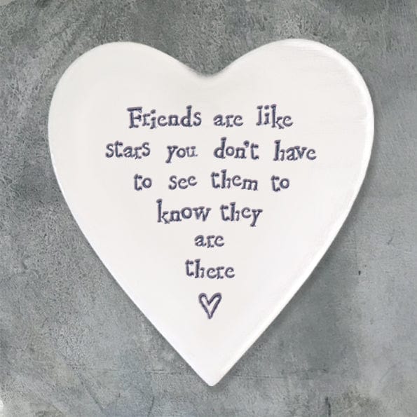 gift East of India ‘Friends are like stars’ Porcelain Heart Coaster