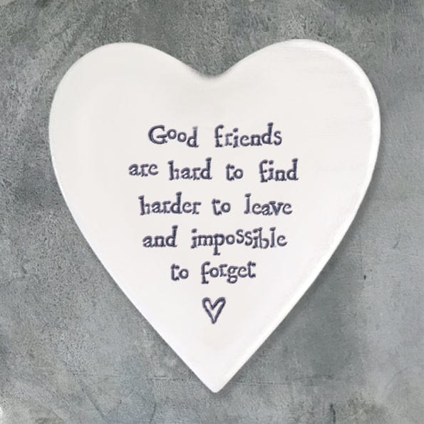 gift East of India ‘Good Friends’ Porcelain Heart Coaster