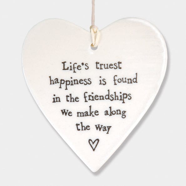 ornament East of India "Life's truest happiness" Porcelain Heart Decoration