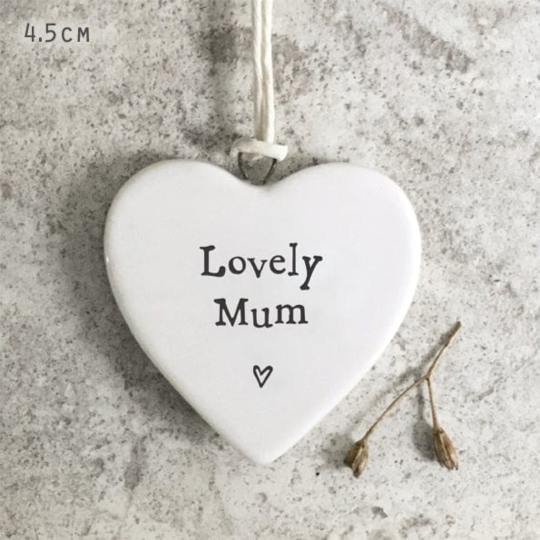 ornament East of India "Lovely Mum" Small Porcelain Heart Decoration