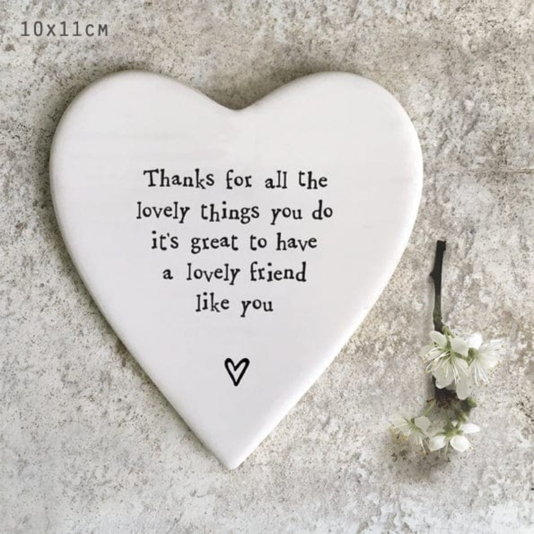 gift East of India ‘Lovely Things’ Porcelain Heart Coaster