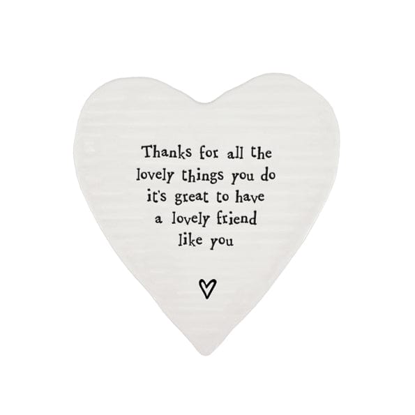 gift East of India ‘Lovely Things’ Porcelain Heart Coaster