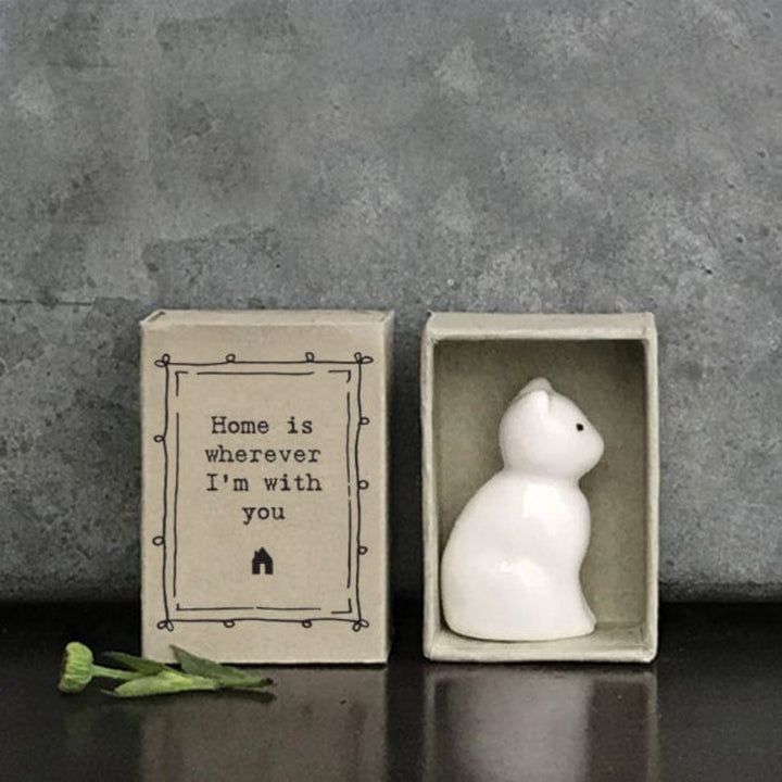 East of India - Matchbox Porcelain Cat Ornament ornament Matchbox Porcelain Cat Ornament