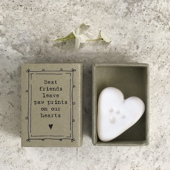 ornament East of India - Matchbox Porcelain Pawprint Ornament