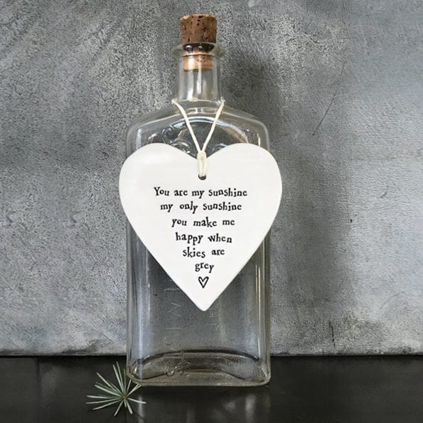 ornament East of India "You are my Sunshine" Porcelain Heart Decoration