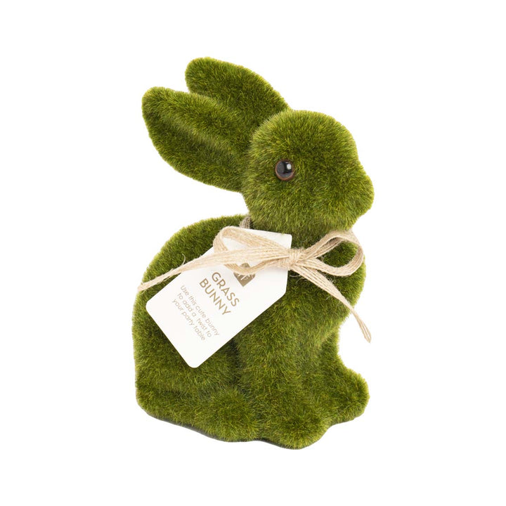 easter decorations Easter Grass Flocked Bunny Decoration - Small 6in
