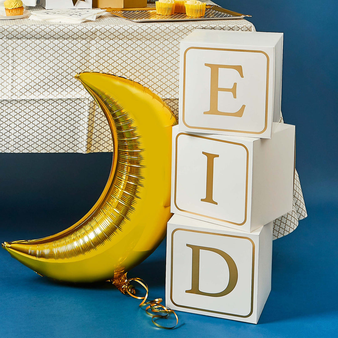 Eid Decoration Blocks Gold Foiled 3 Blocks