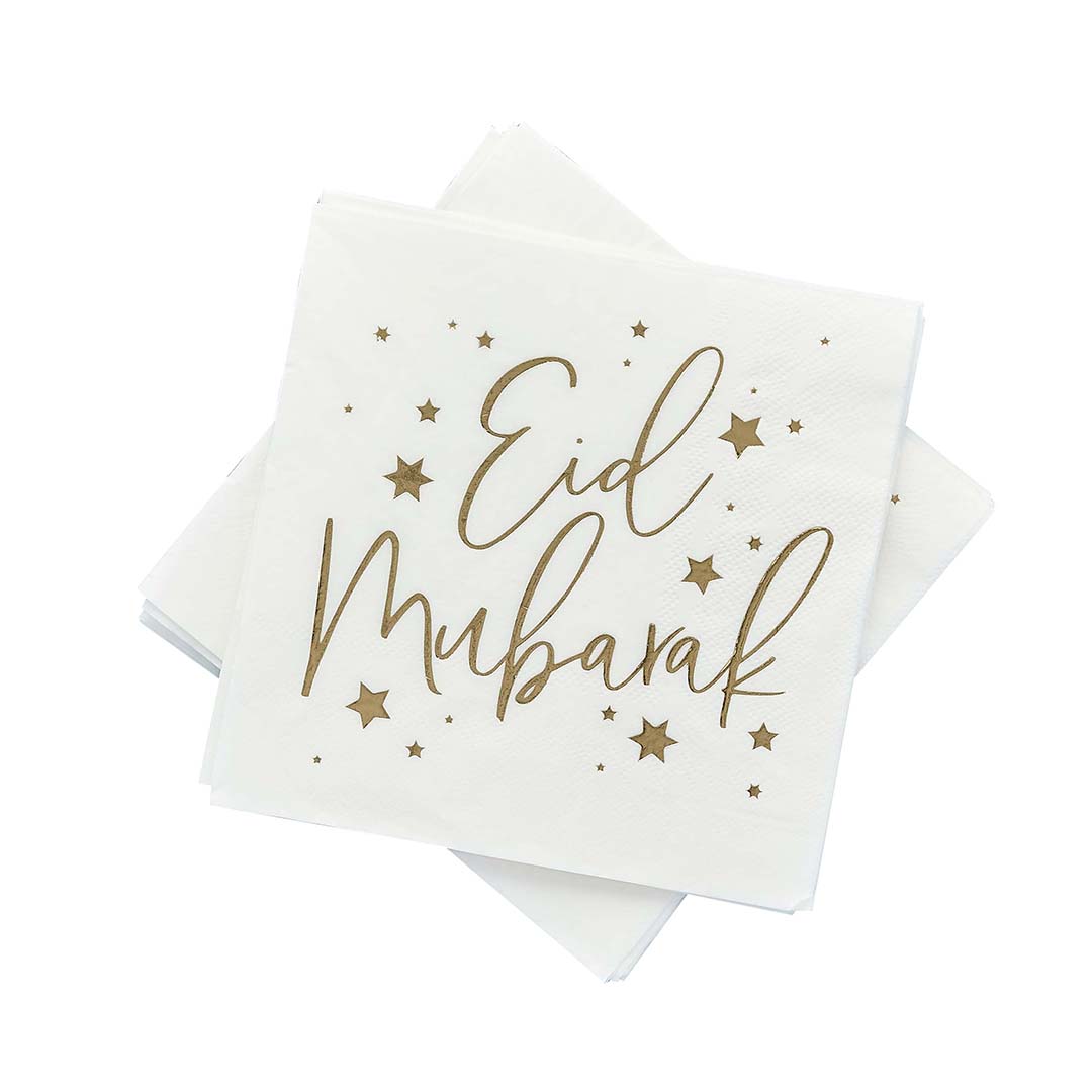 Paper Napkins Eid Gold Foiled Paper Napkins 16 Pack