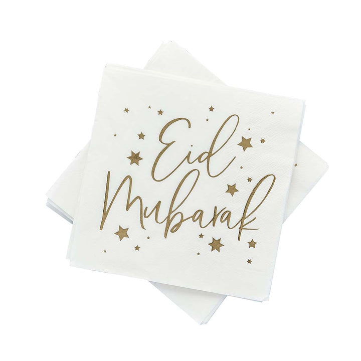 Paper Napkins Eid Gold Foiled Paper Napkins 16 Pack