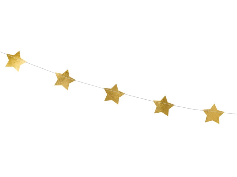 Bunting Extra Long Gold Star Garland - 3.6m