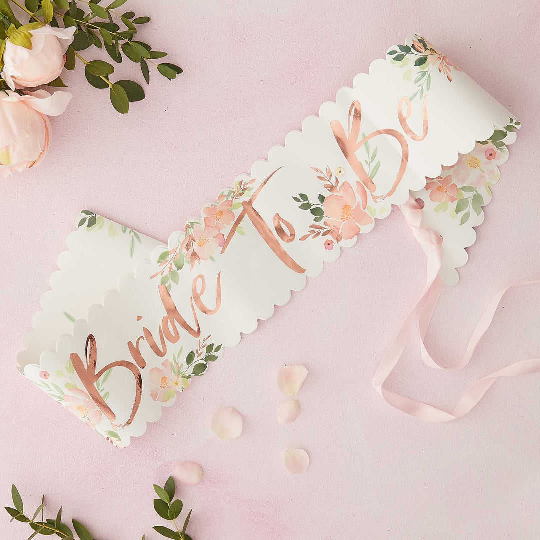 Party Supplies Floral Bride to Be Hen Party sash