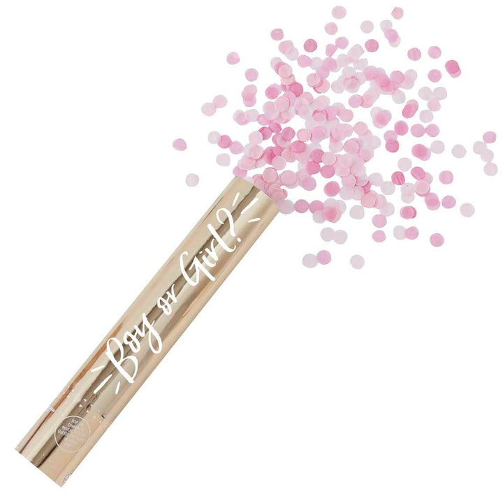 Party Supplies Gender Reveal Confetti Cannon With Pink Girl Confetti