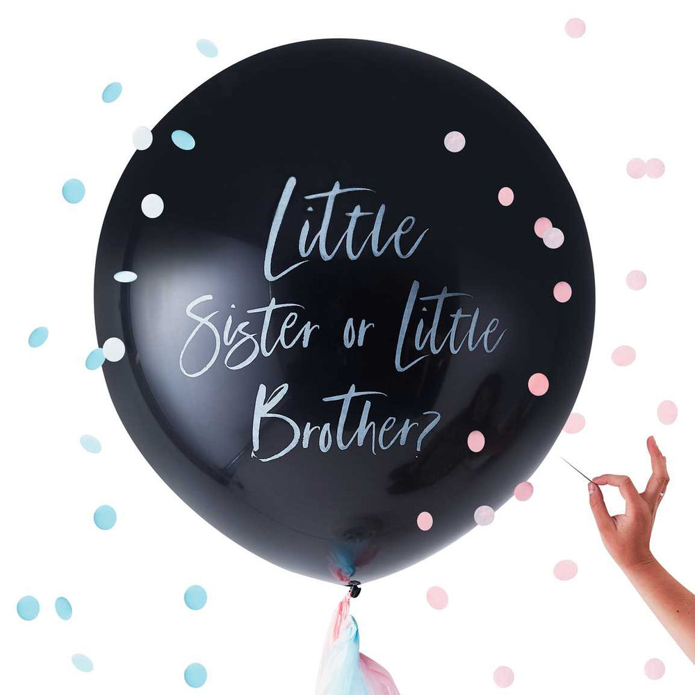 Balloons Gender Reveal - Little Brother or Little Sister Balloon