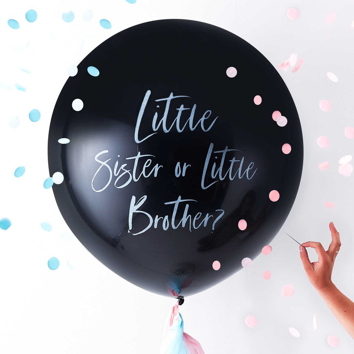 Balloons Gender Reveal - Little Brother or Little Sister Balloon
